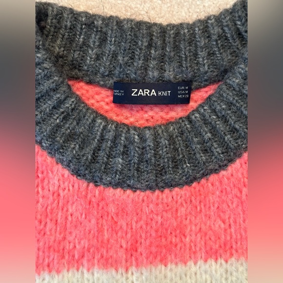 Zara - Oversized Knit Sweater Top, Multi-color - Picture 4 of 5